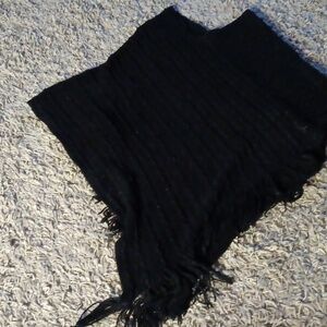 Black Knit Poncho